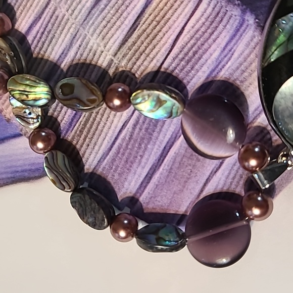 ABALONE/MOTHER OF PEARL NECKLACE - Picture 4 of 8